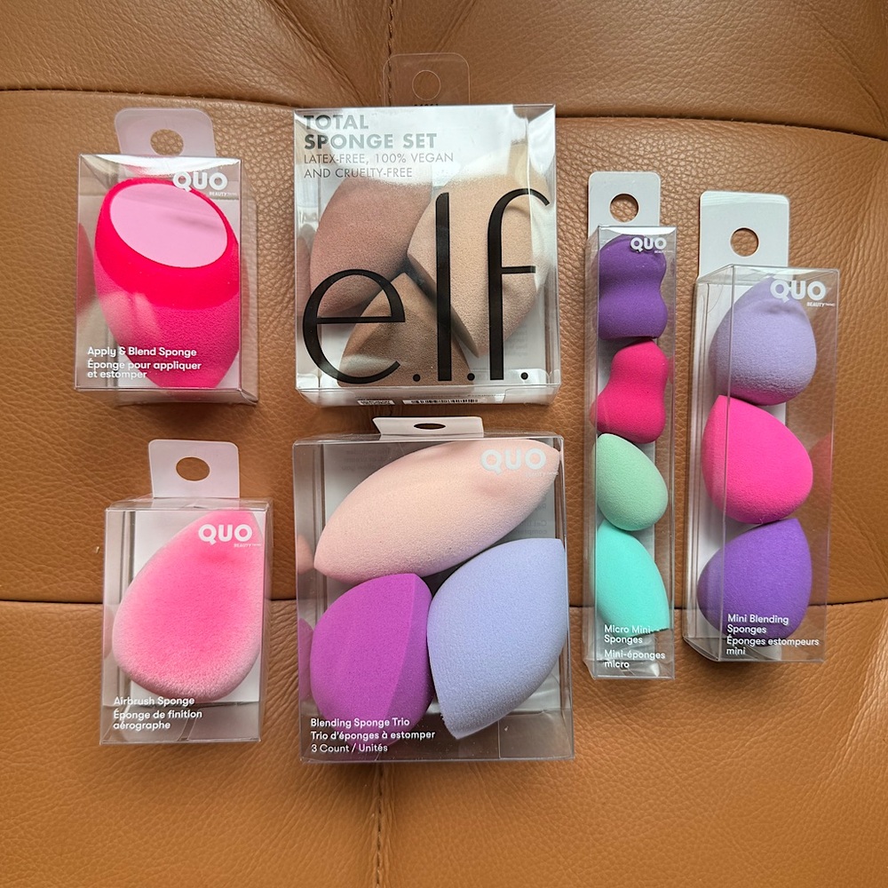 New -huge lot of 15 makeup sponges Elf and Quo